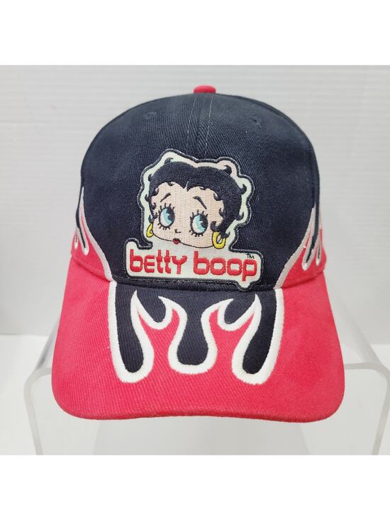 American Needle Accessories - Vintage BETTY BOOP Hat Nissin Blockhead Flames Snapback Hat Black Red White